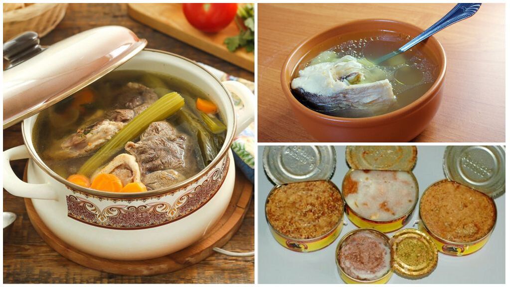صيام النقرس - حساء اللحم والسمك الغني والأطعمة المعلبة